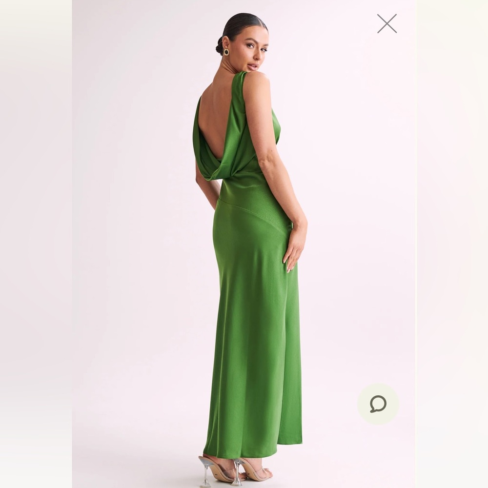 Meshki Maxi satin dress with back cowl 💚